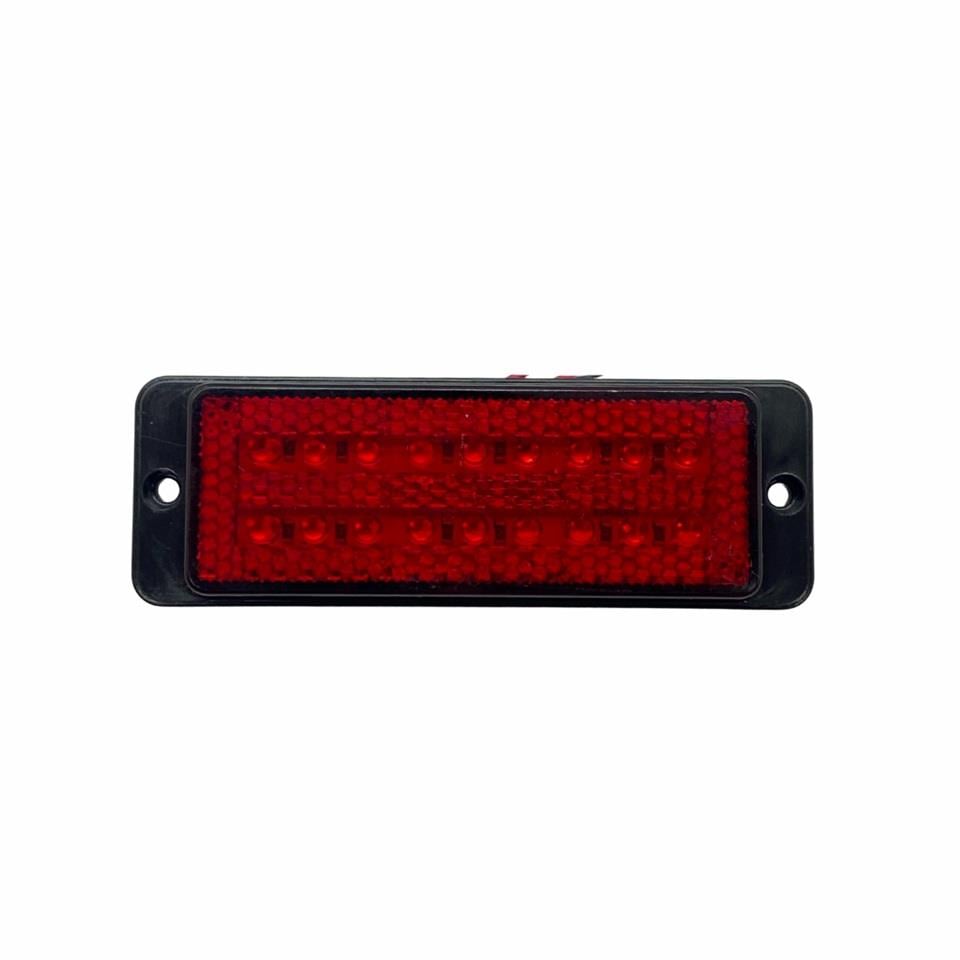 12V-24V İKAZ LAMBASI 18-LEDLİ KIRMIZI DELİKLİ (DÜZ VE ÇAKARLI) (101*35 MM) UNIVERSAL