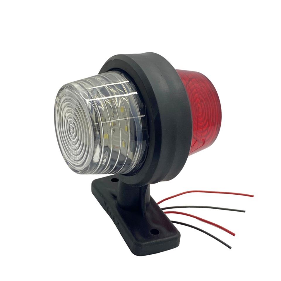 24V TAKOZ LAMBASI KÜPE TİP KIRMIZI-BEYAZ (LEDLİ)