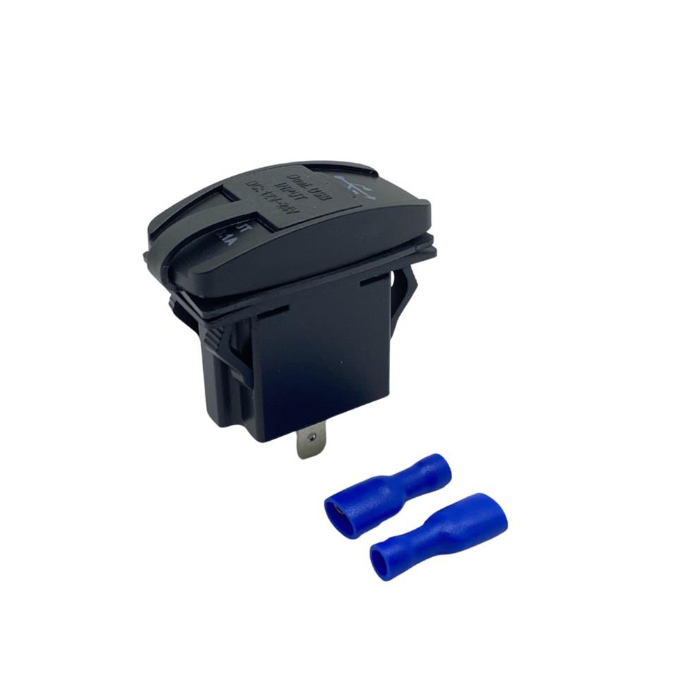 12V-24V TELEFON ŞARJ CİHAZLI (USB) (3.1A) (ANAHTAR TİPİ) (MAVİ IŞIK)