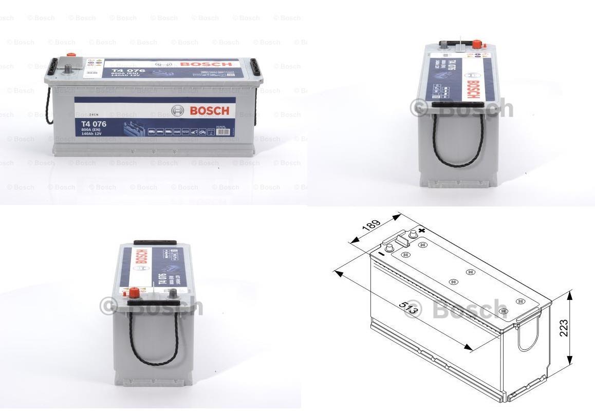 BOSCH 12V 140 AH AKÜ 800 A (EN) (T4 076) (513*189*223) HD (AĞIR HİZMET) 