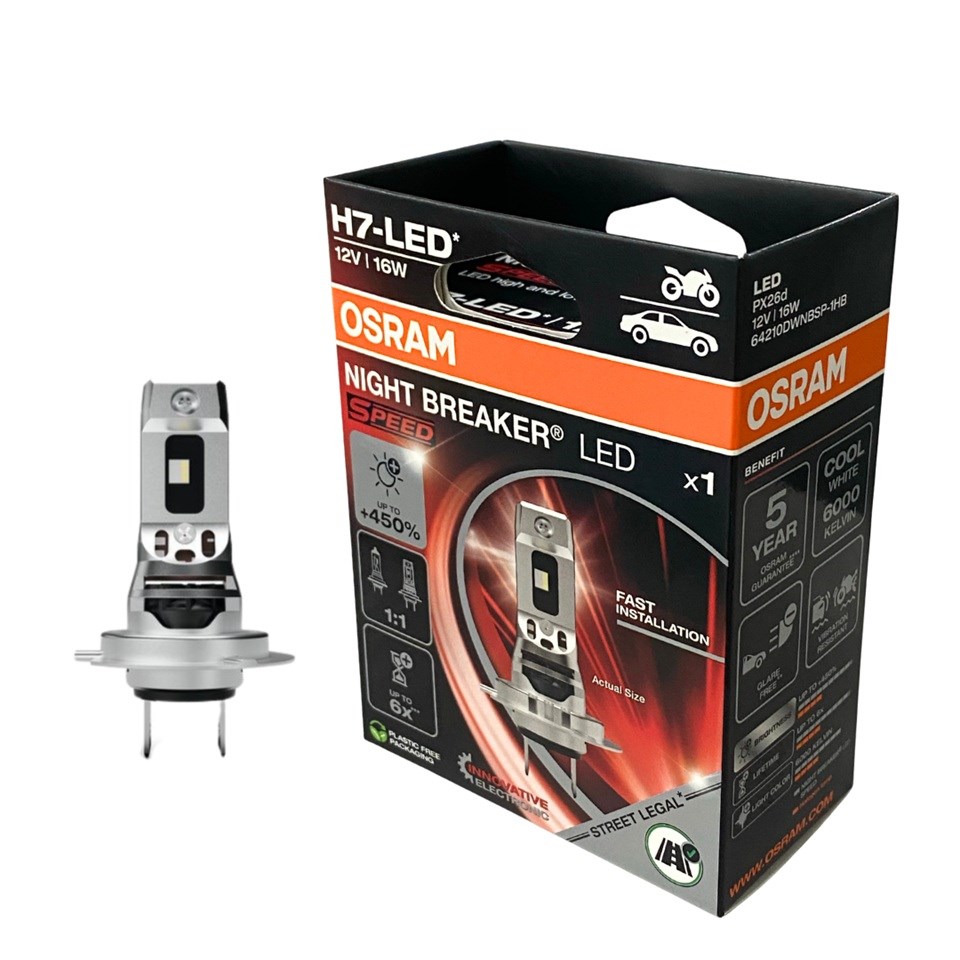OSRAM 12V H7 XENON LED FAR AMPUL SETİ 16W +%450 PARLAK IŞIK +240 METRE FAZLA GÖRÜŞ 6000K
