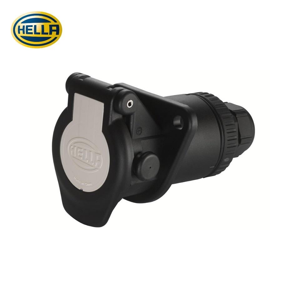 HELLA TIR ABS-EBS SOKETİ (RÖMORK FİŞİ) (7Lİ DİŞİ) (SİYAH KAPAKLI)
