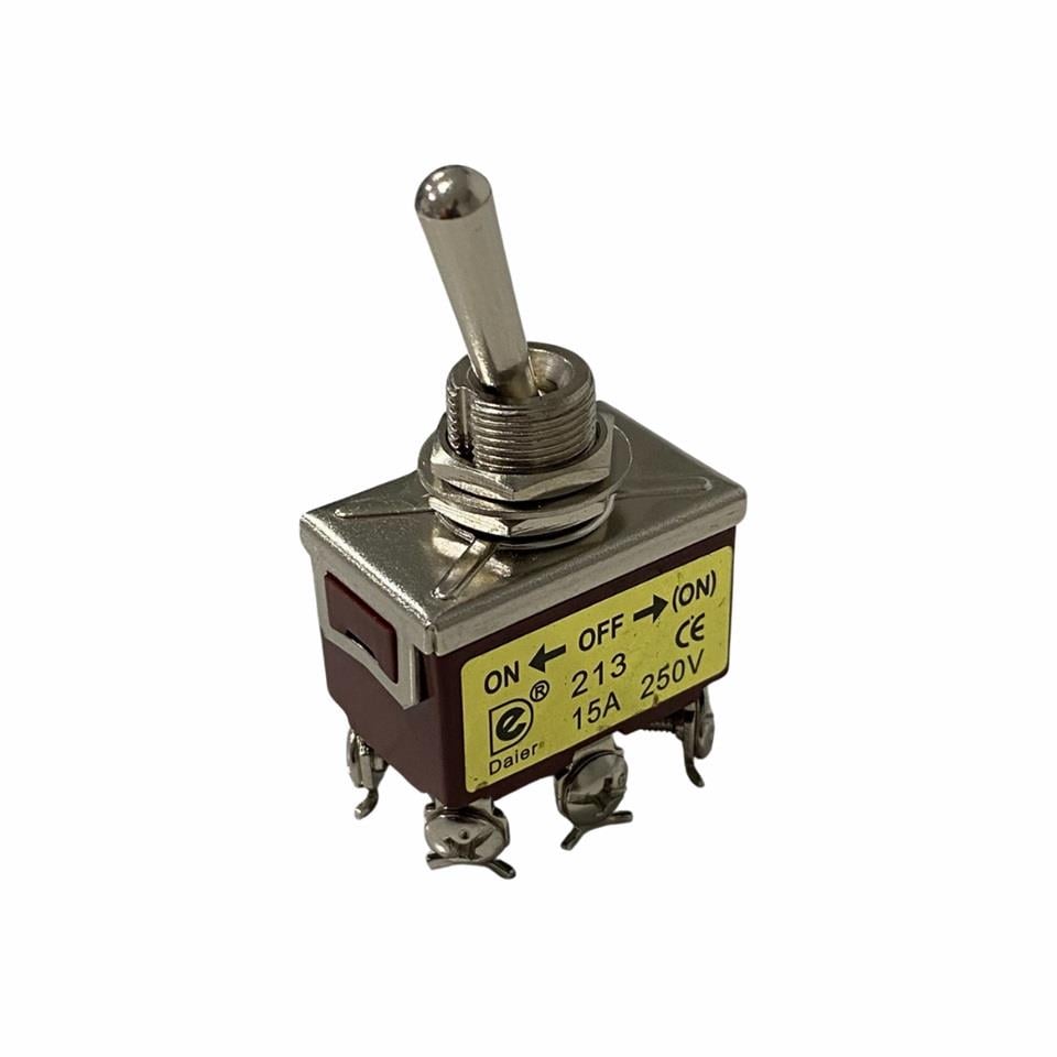 ÇIT-ÇIT ANAHTAR METAL (6 UÇLU) (TEK TARAFA YAYLI) (ON-OFF-ON) (15A 250V)