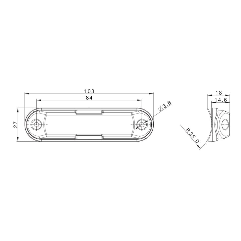 FRISTOM 12V-24V İKAZ LAMBASI ÇAKARLI 4-FONKSİYONLU 16-LEDLİ SARI (103*25 MM) E9