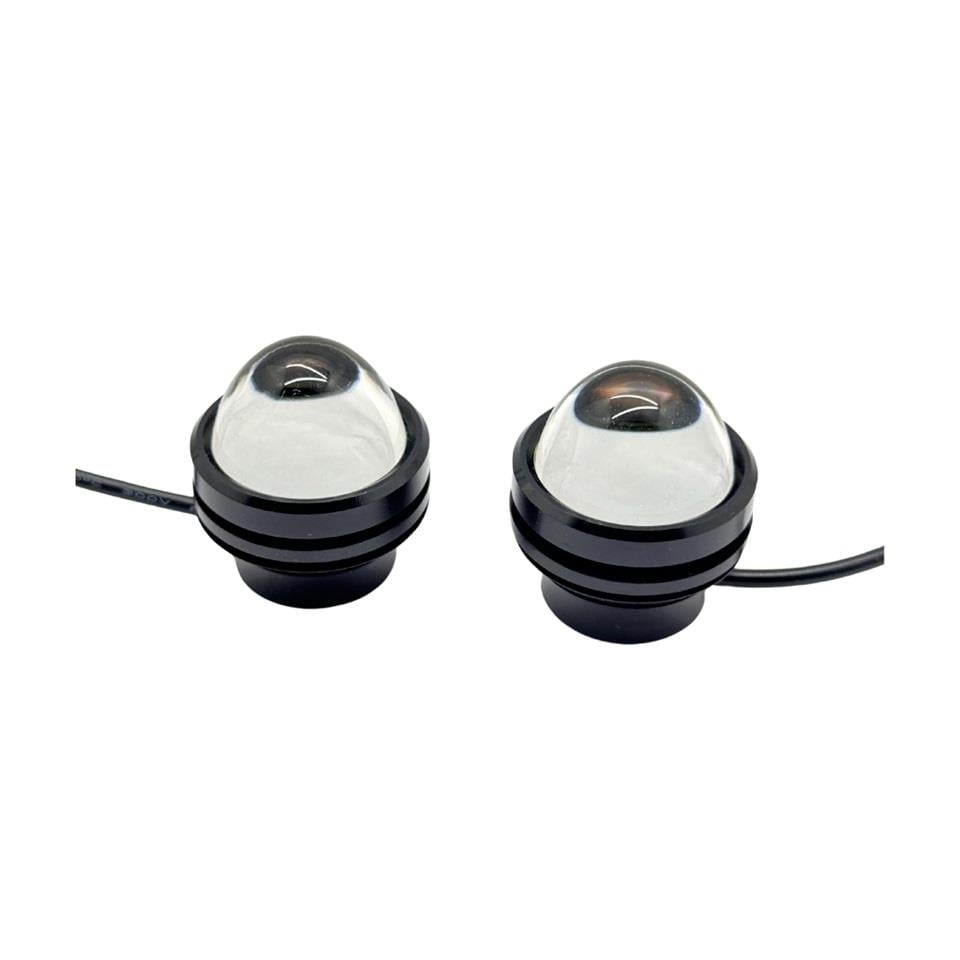 12V LAMBA YUVARLAK MERCEKLİ COB LEDLİ 30W FONKSİYONLU ÇAKARLI (UNIVERSAL) BEYAZ 39 MM (2 AD)