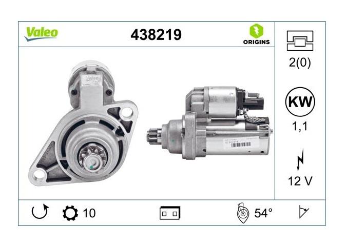 VALEO 12V MARŞ MOTORU 10 DİŞ 1.1 KW TERS AUDI-SEAT-SKODA-VW