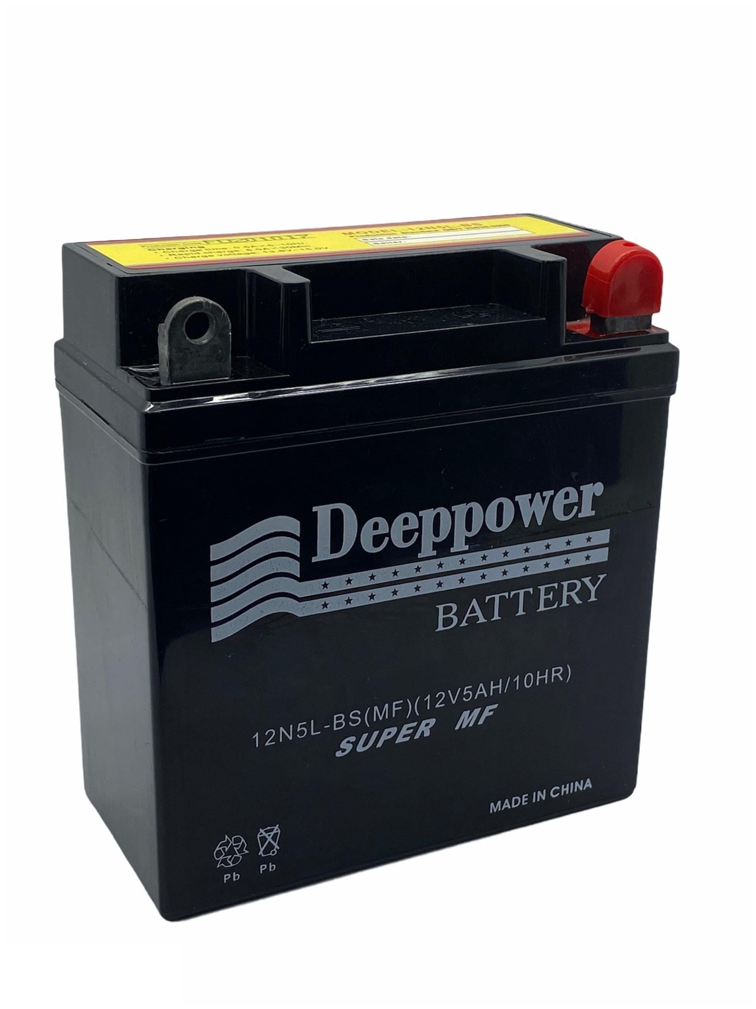 DEEPPOWER 12V 5 AH MOTOSİKLET AKÜSÜ (119*60*131) (12N5L-BS) (SMF-JEL)