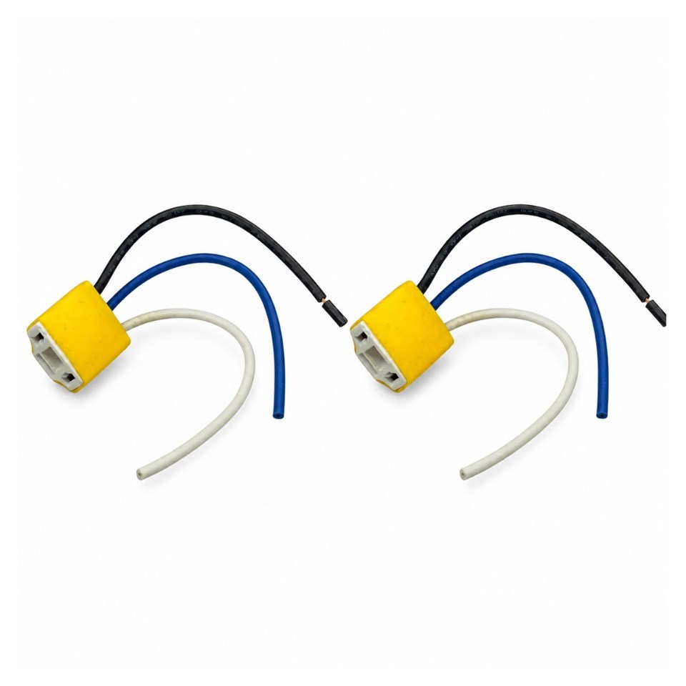 ATOM FAR FİŞİ (H4 AMPUL SOKETİ) (1.5 MM KABLOLU) (YANMAZ PORSELEN) (2 AD)