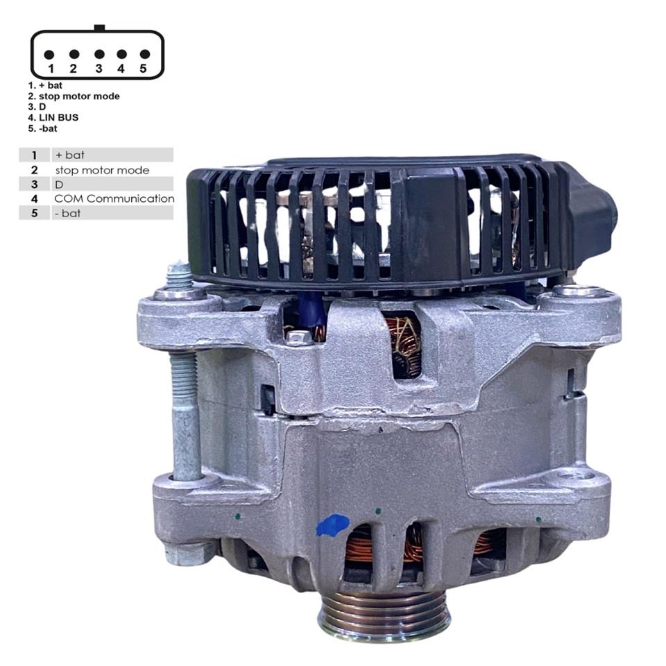 VALEO 12V ALTERNATÖR DİNAMO 210 A (LIN) (5 FİŞ) (START-STOP) CITROEN-PEUGEOT 2009 >