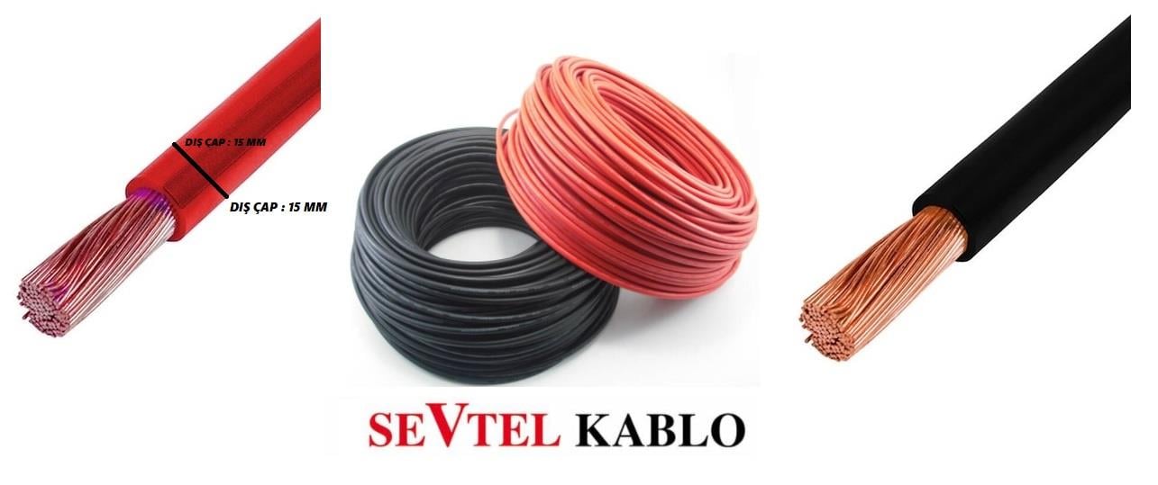 SEVTEL 70 MM AKÜ KABLOSU (SİYAH) (1 MT)
