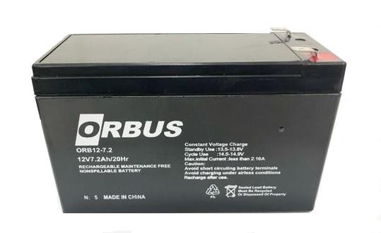 ORBUS 12V 7.2 AH AKÜ KURU TİP (BÜYÜK FİŞLİ) (150*65*90) (2.2 KG) TSE'Lİ