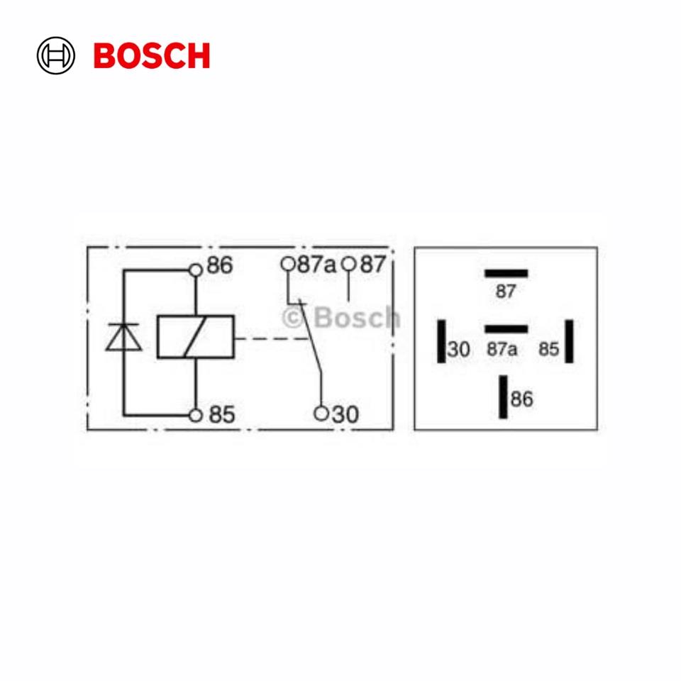 BOSCH 12V RÖLE 5 UÇLU 20/30A (ÇİFT PLATİN) (DİYOTLU) (30-85-86-87-87a) PORTUGAL