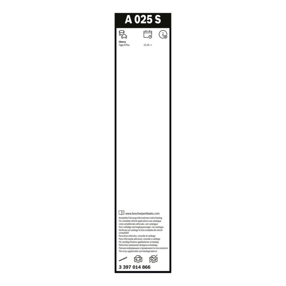 BOSCH SİLECEK SÜPÜRGESİ 575/450 MM AEROTWIN (A025S) CHERY TIGGO 8 2020 >-MG HS 2024 >
