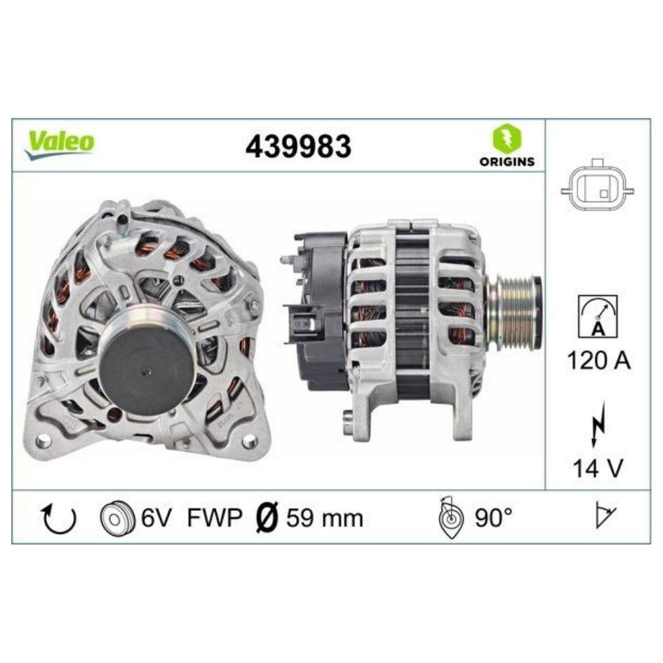 VALEO 12V ALTERNATÖR DİNAMO 120 A (TEK FİŞ/LIN) (4 AYAK) DACIA DOKKER/DUSTER-RENAULT CLIO IV