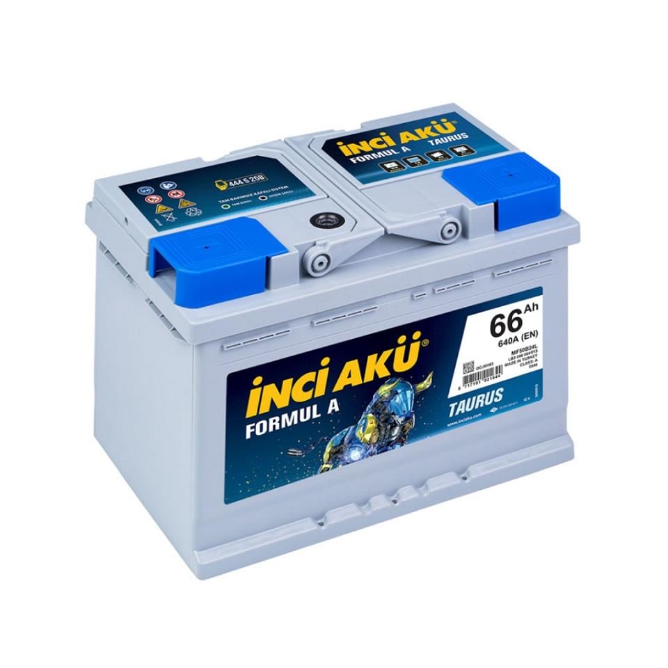 İNCİ 12V 66 AH AKÜ FORMUL A TAURUS 640 A (EN) (278*175*175) ALÇAK