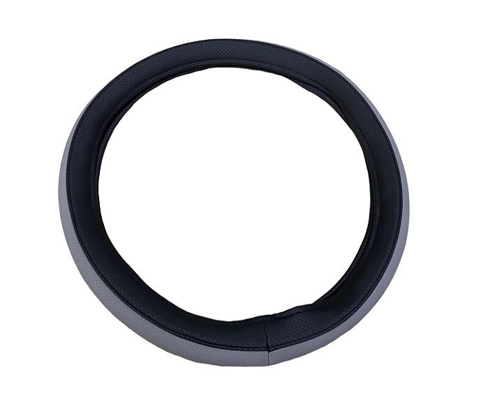 DİREKSİYON KILIFI SİYAH-GRİ (SUNİ DERİ) (38-40 CM)