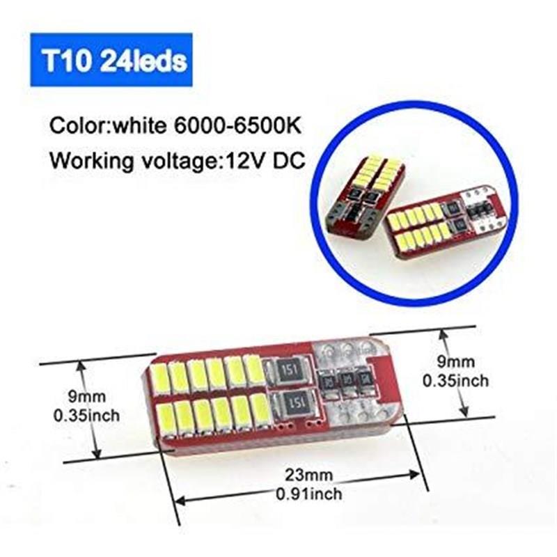 12V DİPSİZ AMPUL T10 (24 LEDLİ) BEYAZ (ARIZA IŞIĞI YAKMAZ)  (2 AD)