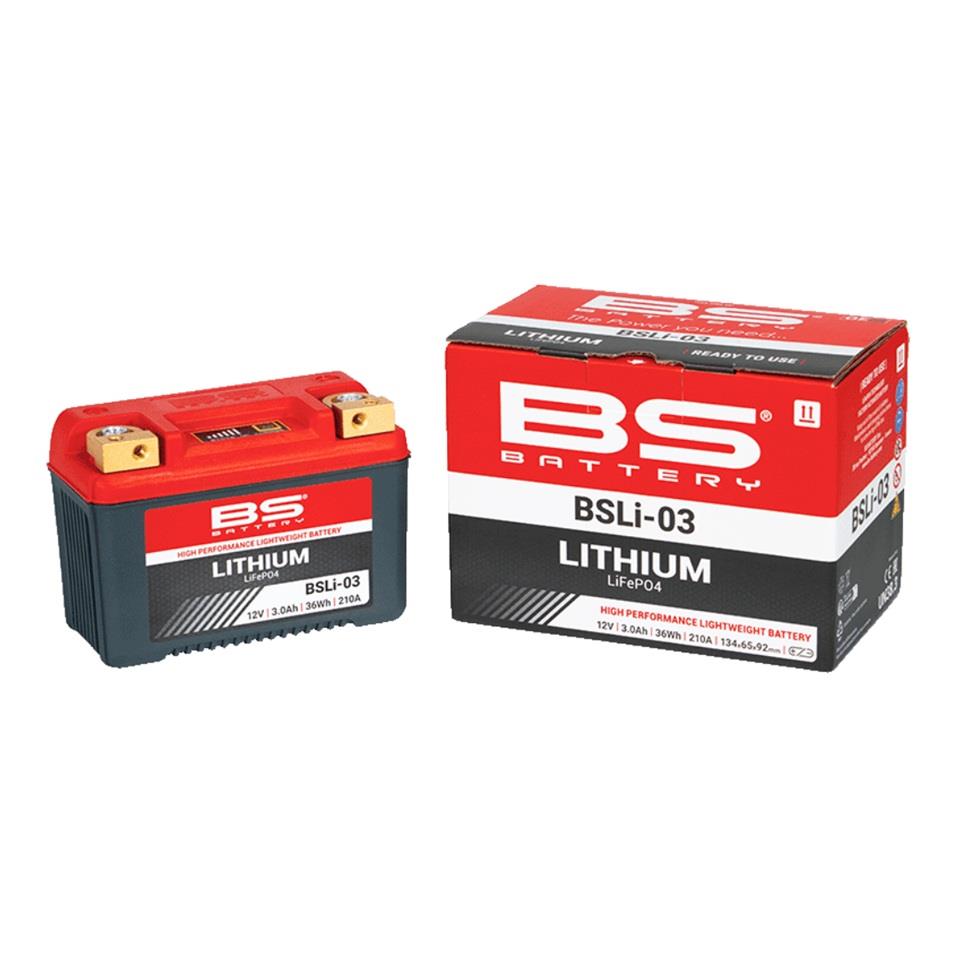 BS BATTERY 12V 3.0 AH MOTOSİKLET AKÜSÜ (LİTYUM ION-LIFEPO4) 36Wh 210 A (EN) (134*65*92) BSLİ-03