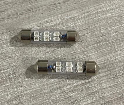 12V SOFİT AMPUL LED 6'LI KIRMIZI ( 41 MM) (2 AD)