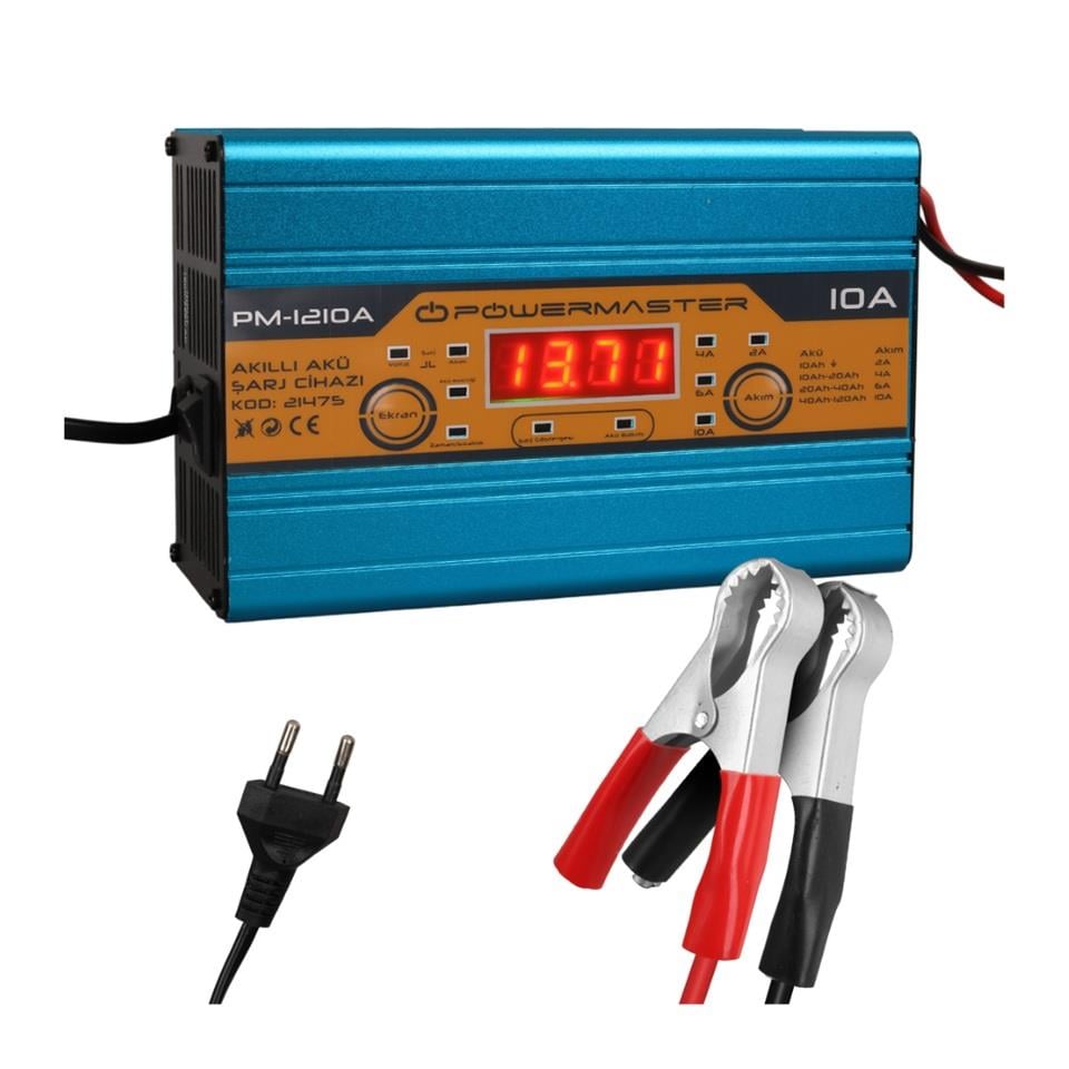 PM-1210A 12V ŞARJ REDRESÖRÜ (AKILLI AKÜ ŞARJ CİHAZI) (DİJİTAL GÖSTERGELİ) OTOMATİK 10 A