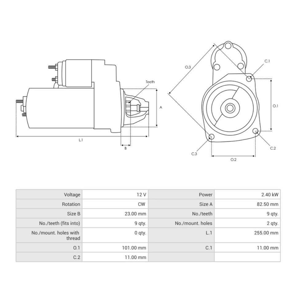 12V MARŞ MOTORU BOSCH TİPİ 9 DİŞ 2.3 KW KHD-LINDE FORKLİFT-PIMESPO FORKLİFT-RAYCO SUPER RG50-TEREX