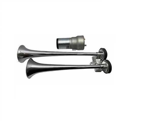 ALPEX 12V 2'Lİ HAVALI KORNA FALA-FALA (KROM) (KOMPRESÖRLÜ) (ITALY)