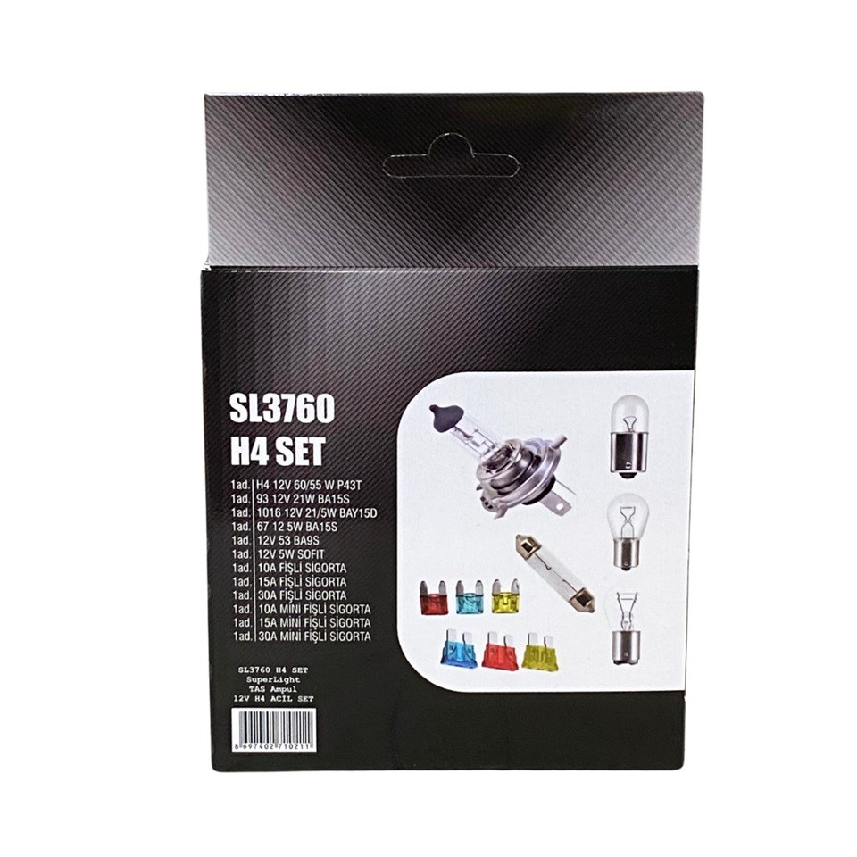 12V H4 AMPUL-SİGORTA SETİ (ACİL SET) (12 PARÇA)