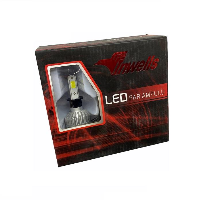 INWELLS 9V-32V H3 COB LED XENON FAR AMPUL SETİ 6000K 9000 LÜMEN