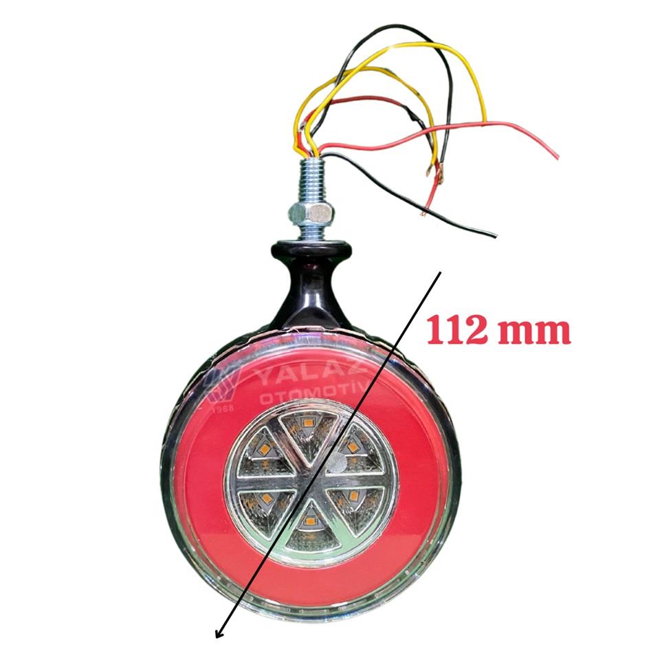 12V-24V AYNA ALTI STOP LAMBA (TAKOZ KÜPE LAMBASI) (NEON LEDLİ) (KIRMIZI-BEYAZ) (112 MM)