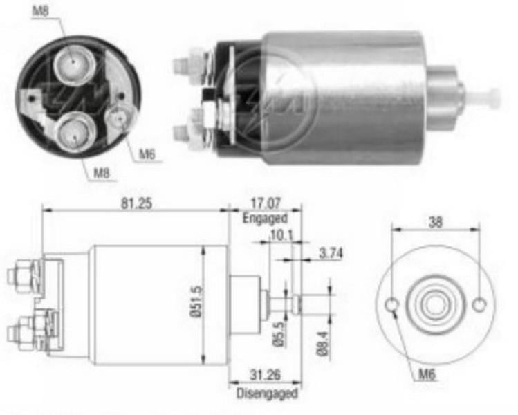 ZM 12V MARŞ OTOMATİĞİ MOTORCRAFT TİPİ (M5 SAĞ) FORD CONNECT/FIESTA/MONDEO/RANGER/TRANSIT V184