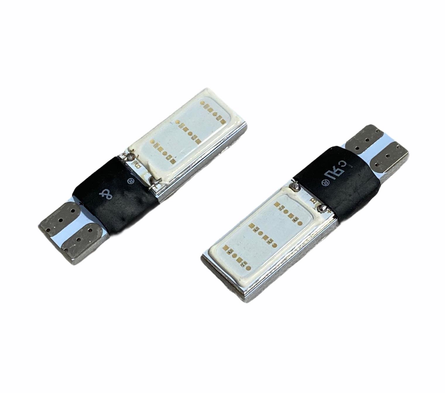 12V DİPSİZ AMPUL 2 LEDLİ T10 ÇAKARLI (FONKSİYONLU) (MAVİ-KIRMIZI) (2 AD)