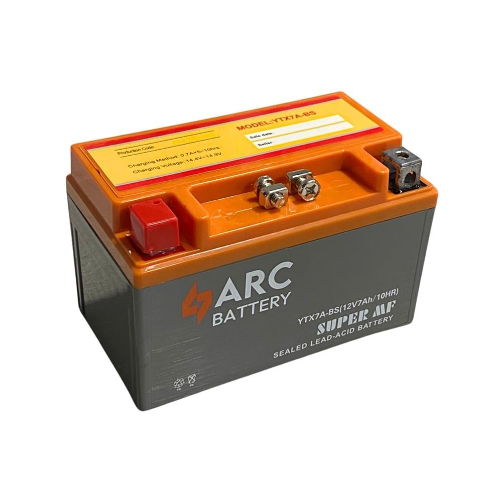 ARC 12V 7 AH MOTOSİKLET AKÜSÜ (150*87*93) (YTX7A-BS) (TERS) (SMF) (2,5 KG) 