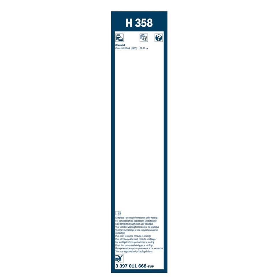 BOSCH SİLECEK SÜPÜRGESİ 350 MM PLS ARKA (H358) CHEVROLET CRUZE-SSANGYONG KORANDO
