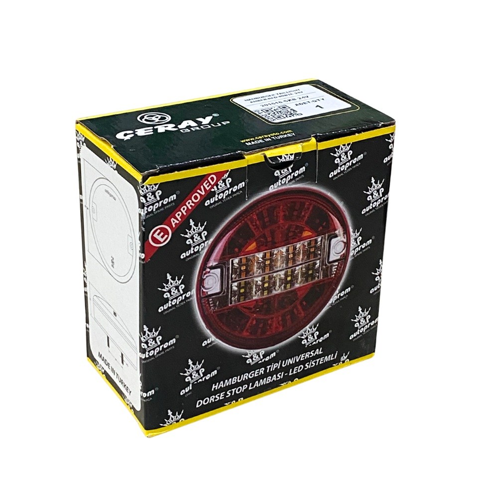 24V STOP LAMBASI YUVARLAK (LEDLİ) (4 FONKSİYONLU) (140*60 MM)