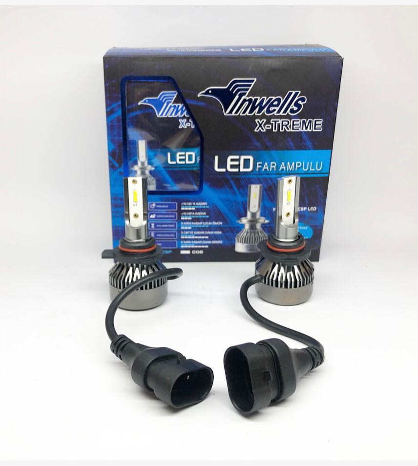 INWELLS 12V-24V HIR2 XENON CSP LED FAR AMPUL SETİ 6000K 10000 LÜMEN (9012)