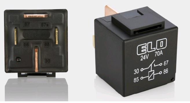 24V RÖLE 4 UÇLU 70 A (2 UÇ KÜÇÜK / 2 UÇ BÜYÜK) (6.3 MM / 9.5 MM) (30-85-86-87)