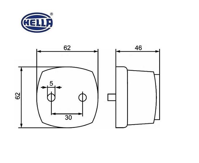 HELLA SİNYAL LAMBASI SARI (62*62*46 MM)
