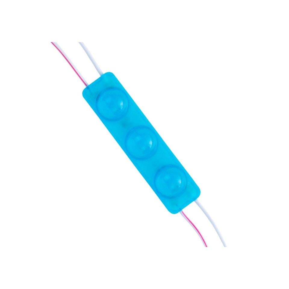12V PARMAK LAMBA 3-LEDLİ (17*68 MM)  KABLOLU MAVİ