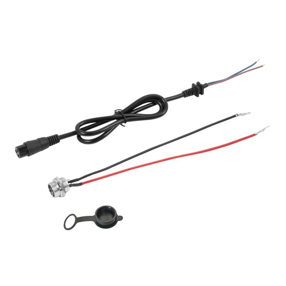 AKÜ ŞARJ SOKETİ-KONNEKTÖRÜ (3 FİŞ KABLOLU) ELEKTRİKLİ BİSİKLET-MOTOSİKLET-ENGELLİ ARAÇ