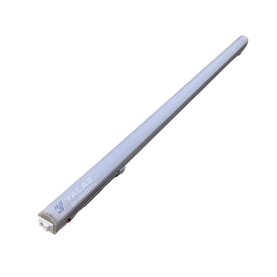 12V FLORESAN TAVAN LAMBASI 66 LEDLİ ANAHTARLI BEYAZ (ŞEFFAF CAM) (94 CM)