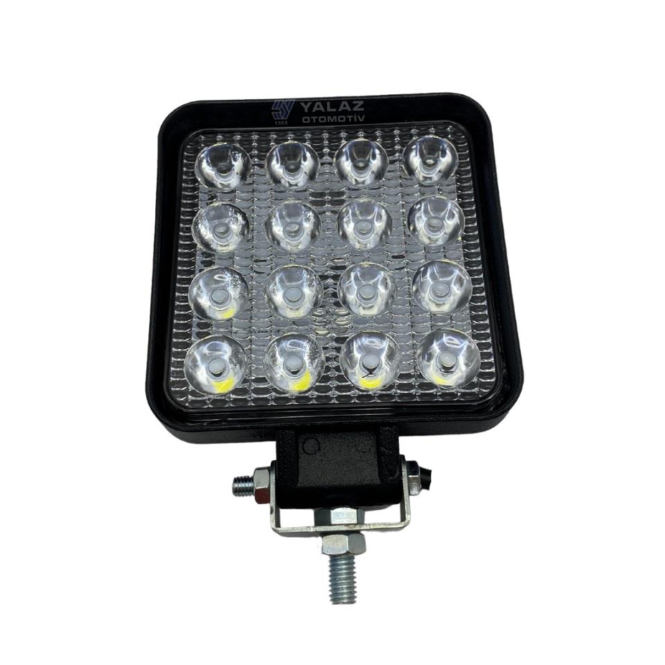 8V-110V ÇALIŞMA LAMBASI KARE (16 LEDLİ 48W) (108*108*28 MM) 