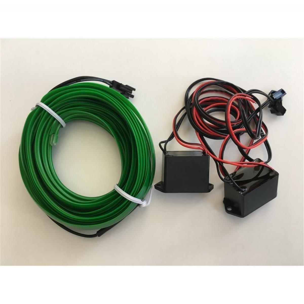 12V NEON IŞIKLI KABLO YEŞİL (KABLOLU) İKİ RÖLELİ (5 MT)