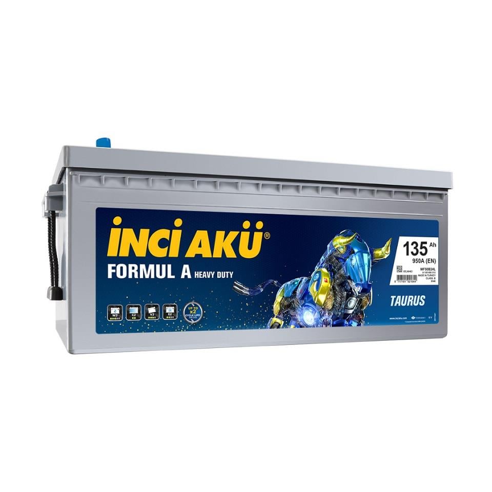 İNCİ 12V 135 AH AKÜ FORMULA A TAURUS 950 A (EN) (513*189*217)