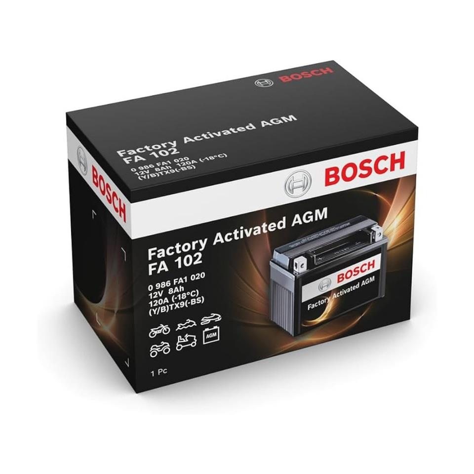 BOSCH 12V 8 AH MOTOSİKLET AKÜSÜ AGM 135 A (EN) (150*87*105) (YTX9-BS)