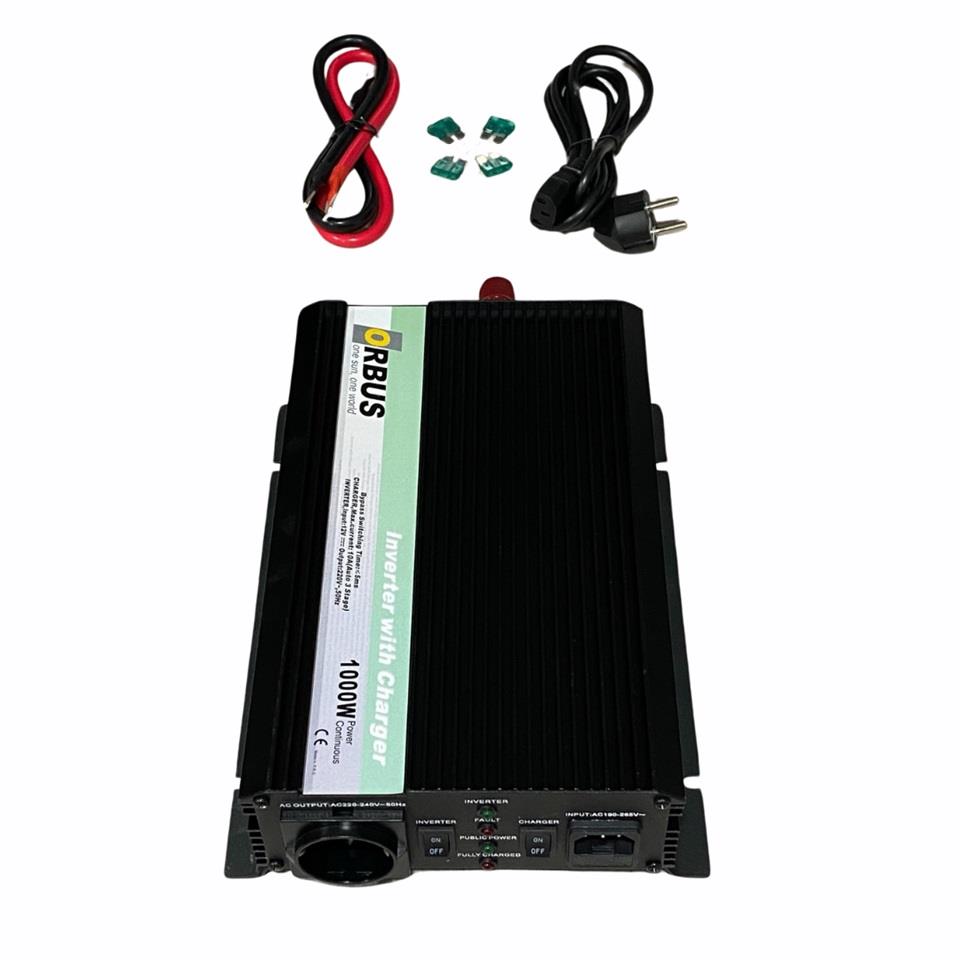 ORBUS 12V DC > 230V AC İNVERTER 1000W (MODİFİYE) (10 A ŞARJLI)