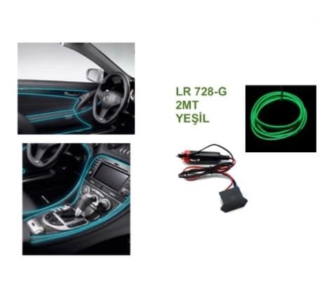 12V NEON IŞIKLI KABLO YEŞİL TEK RÖLELİ (KABLOLU) (2 MT)