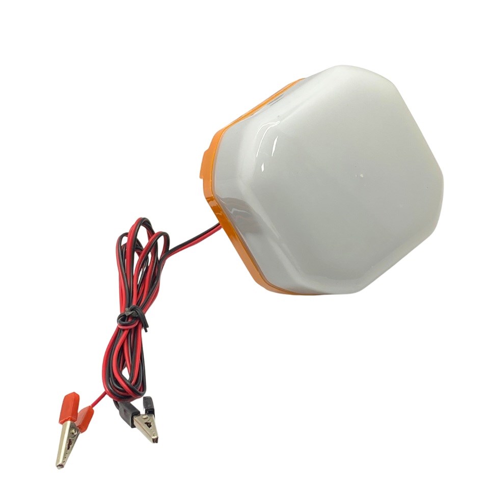 12V SEYYAR LAMBA LEDLİ 30W (1.5 MT KABLOLU KROKODİL MAŞALI) (SİYAH)