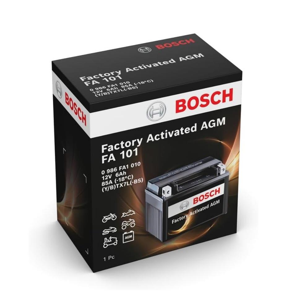 BOSCH 12V 6 AH MOTOSİKLET AKÜSÜ AGM 85 A (EN) (113*70*130) (BTX7L-BS) (YTX7L-BS) (FA101)