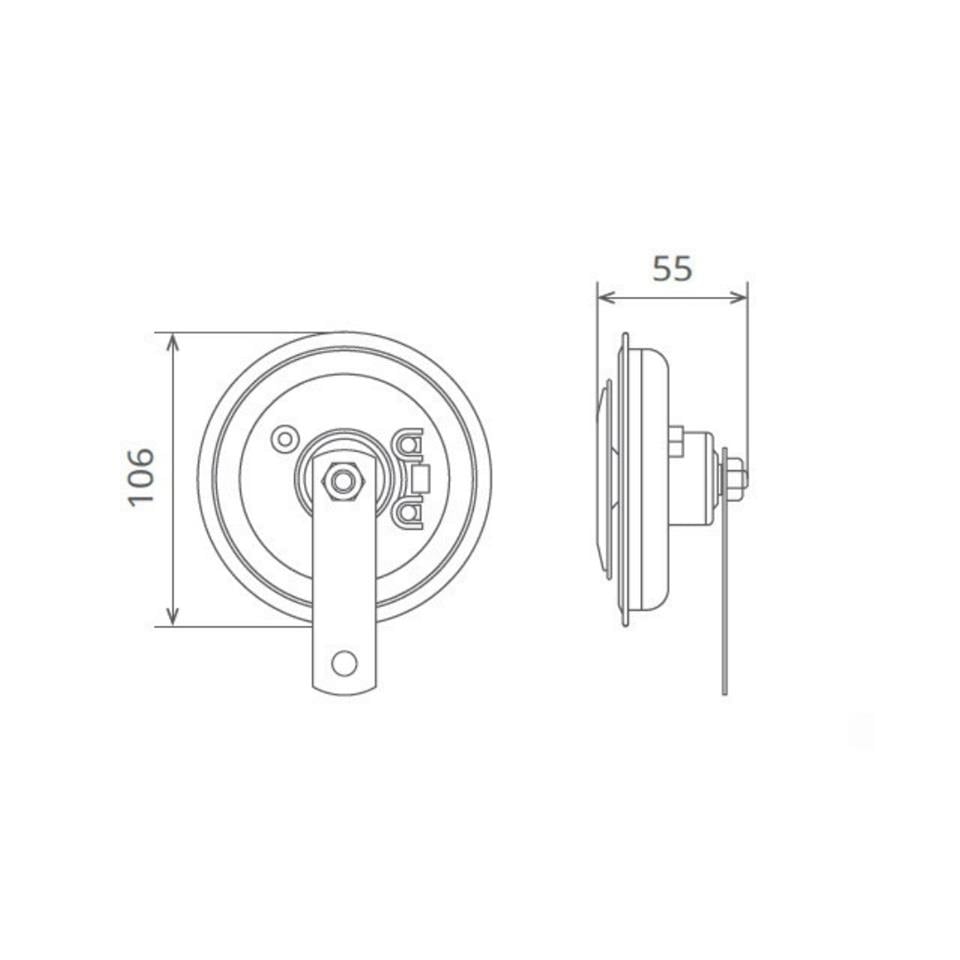 SEGER 12V DİDİT KORNA 315 HZ KALIN SES KIRMIZI (BÜYÜK BOY) (106 MM)
