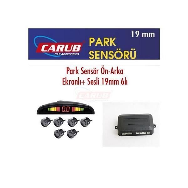 PARK SENSÖRÜ SES İKAZLI+OVAL GÖSTERGELİ (6 GÖZLÜ) (ÖN-ARKA) (19 MM) SİYAH